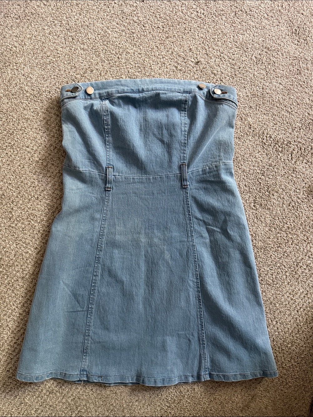 Strapless Light Blue Denim Dress
